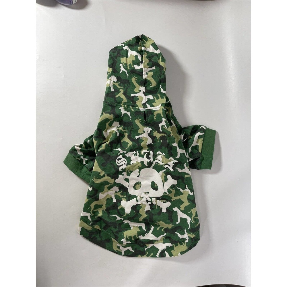 Dog Shirt Ispet Sz 2x Camo Button Up Hoodie Sweatshirt Leash Hole NEW